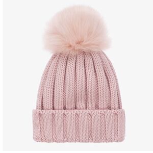 Catya Girls Pink Wool Knit Pom-Pom Hat
